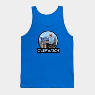 Overwatch - Felicity Smoak - Comic Book Text - Blue Tank Top